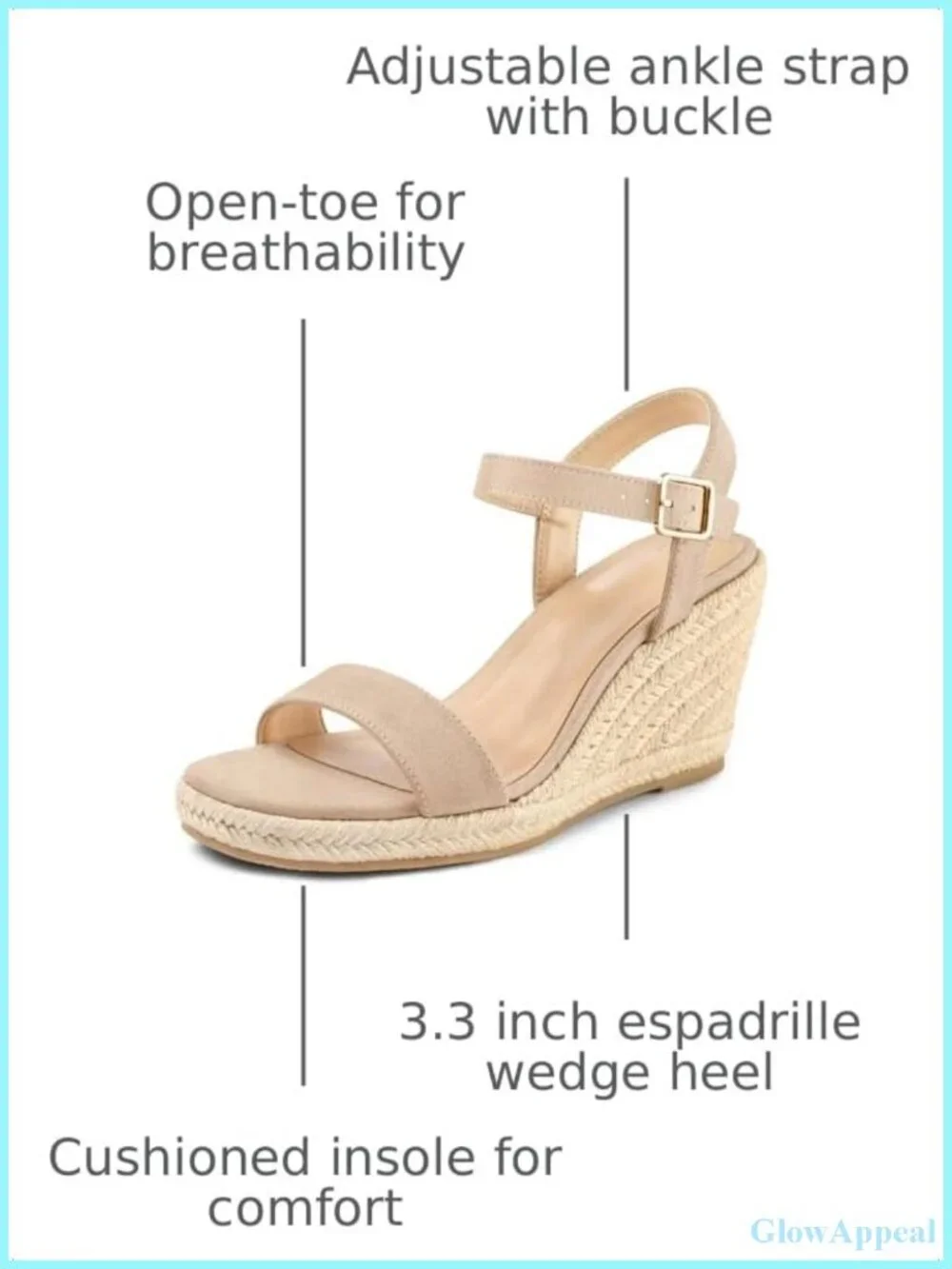 Women's Espadrille Wedge Sandals Square Open Toe Platform Faux Suede